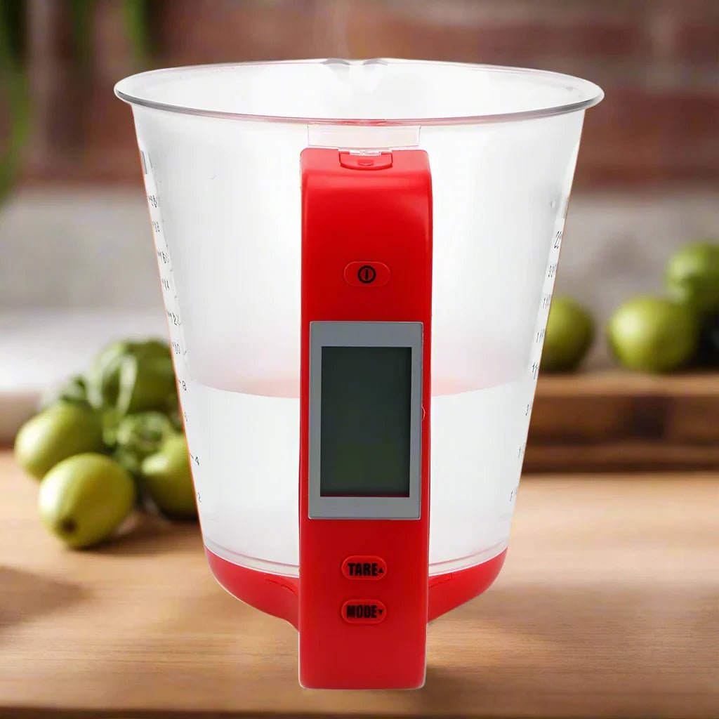 Balance de Cuisine - ElectronicCups™ - Rouge - Comptoir en Cuisine
