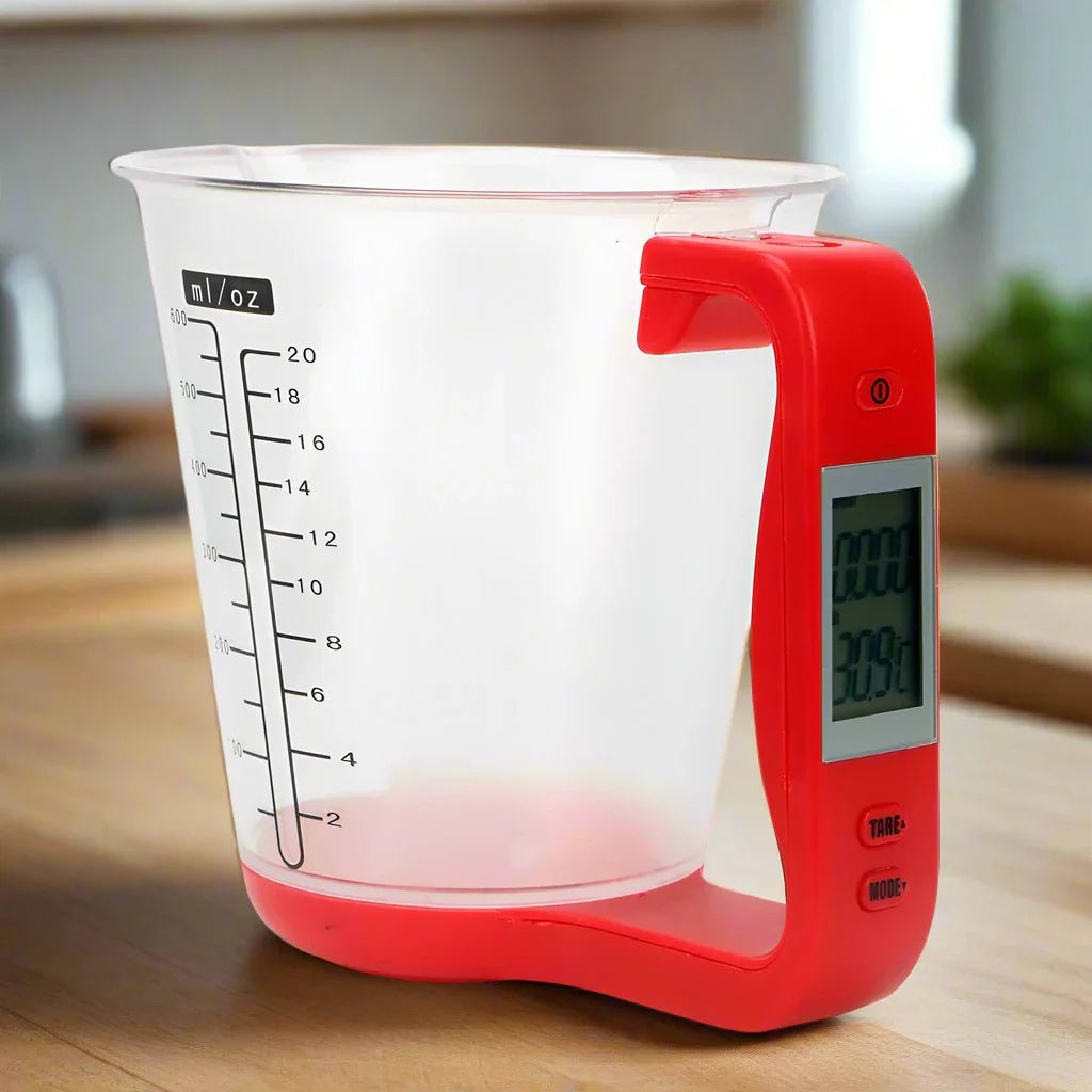 Balance de Cuisine - ElectronicCups™ - Rouge - Comptoir en Cuisine