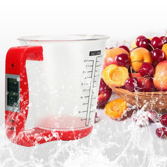 Balance de Cuisine - ElectronicCups™ - Rouge - Comptoir en Cuisine
