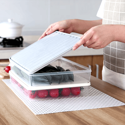 Boîte de rangement - FoodSaverBox™ - Carré gris - Comptoir en Cuisine