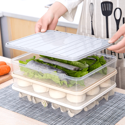 Boîte de rangement - FoodSaverBox™ - Carré gris - Comptoir en Cuisine